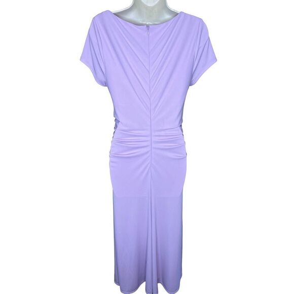 Cinq a Sept Janis Square Neck Pale Iris MIDI Dress NWT Size 12 - Picture 7 of 11